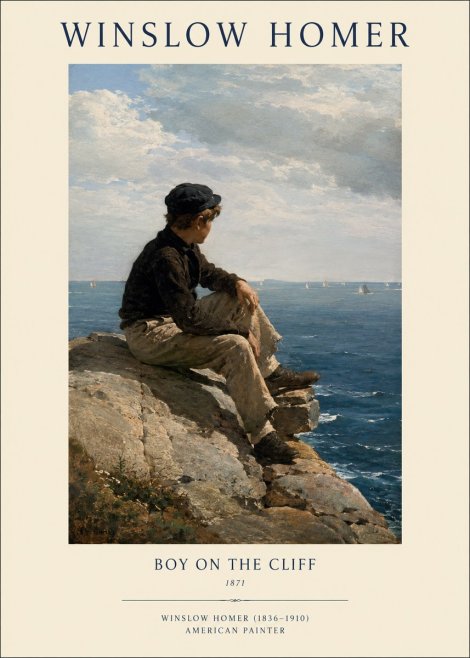 Winslow Homer Boy on the Cliff No1 - Poster