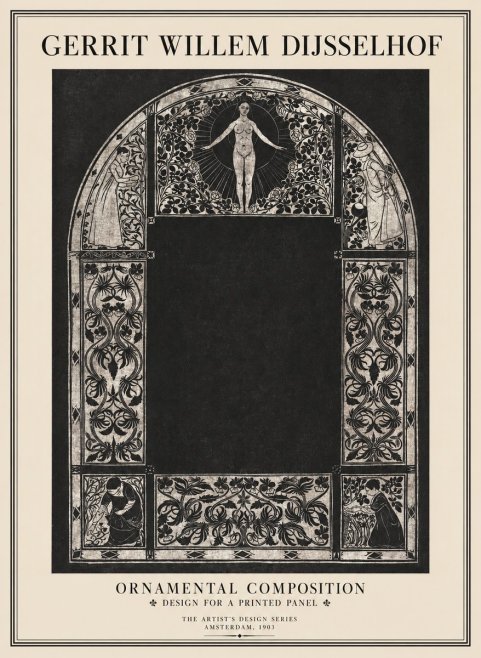 Gerrit Willem Dijsselhof Ornamental Composition - Design for a Printed Panel No1 - Poster