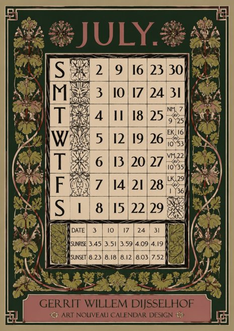 Gerrit Willem Dijsselhof July. No3 - Poster