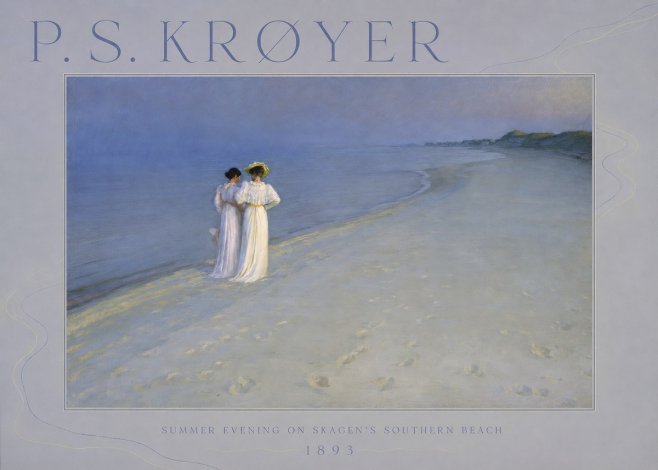 P.S. Krøyer Summer Evening on Skagen's Southern Beach No6 - Poster