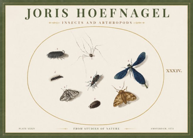 Joris Hoefnagel Insects and Arthropods No2 - Poster