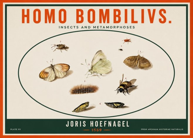 Joris Hoefnagel Homo Bombilivs. Insecta Et Metamorphoses No3 - Poster