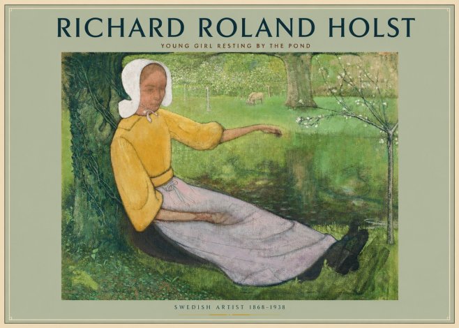 Richard Roland Holst Young Girl Resting by the Pond No2 - Poster