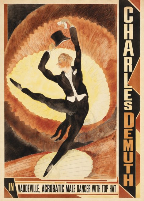 Charles Demuth In Vaudeville, Acrobatic Male Dancer with Top Hat No3 - Poster