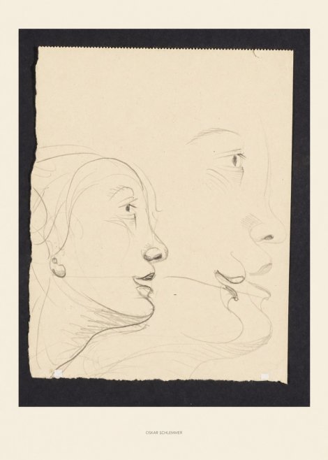 Oskar Schlemmer Profile Studies No5 - Poster