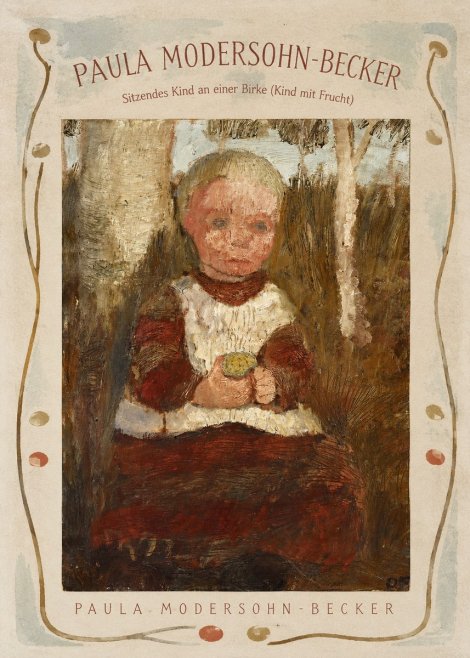 Paula Modersohn-Becker Sitzendes Kind an Einer Birke (Kind Mit Frucht) No5 - Poster