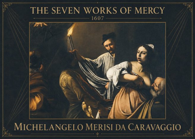 Michelangelo Merisi da Caravaggio The Seven Works of Mercy III No2 - Poster