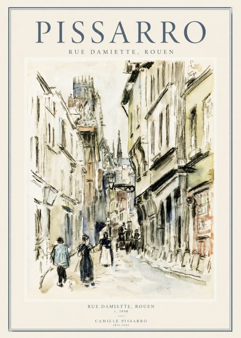 Pissarro Rue Damiette, Rouen No1 - Poster