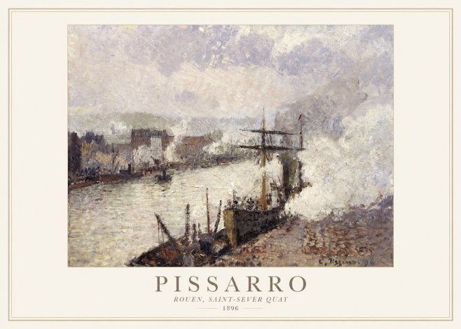 Pissarro Rouen, Saint-sever Quay No1 - Poster