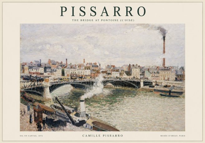 Pissarro The Bridge at Pontoise (L'oise) No1 - Poster