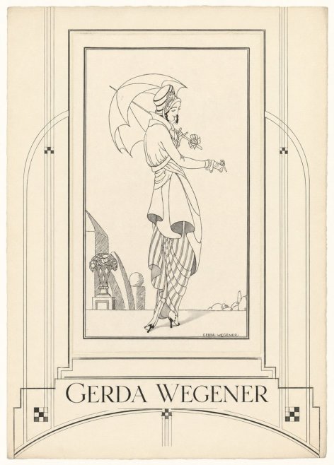 Gerda Wegener Elegant Figure with Parasol No6 - Poster