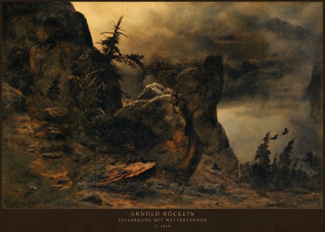 Arnold Böcklin Felsabhang Mit Wettertannen No2 - Poster