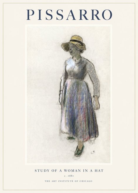 Pissarro Study of a Woman in a Hat No1 - Poster