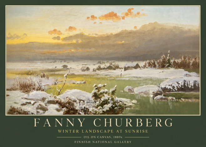 Fanny Churberg Winter Landscape at Sunrise No3 - Poster