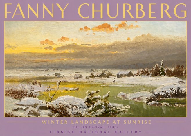 Fanny Churberg Winter Landscape at Sunrise No6 - Poster