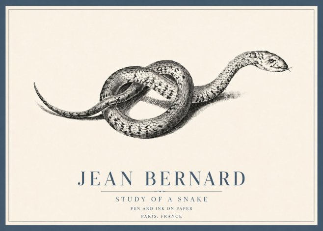 Jean Bernard Study of a Snake No4 - Poster