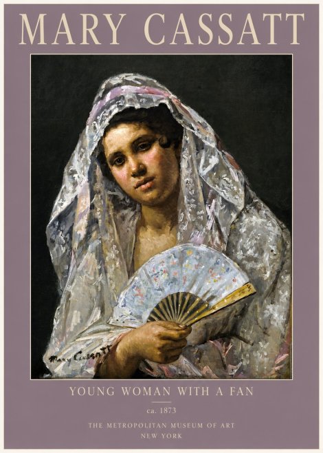 Mary Cassatt Young Woman with a Fan II No2 - Poster