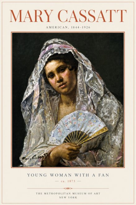 Mary Cassatt Young Woman with a Fan II No4 - Poster