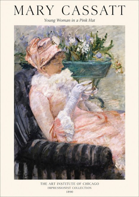 Mary Cassatt Young Woman in a Pink Hat No1 - Poster