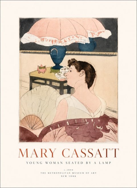 Mary Cassatt Young Woman Seated by a Lamp No1 - Poster