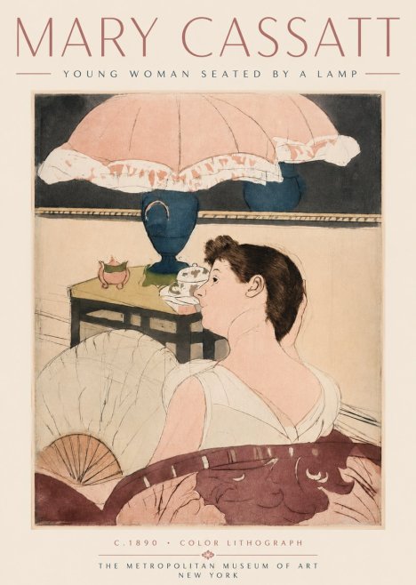 Mary Cassatt Young Woman Seated by a Lamp No4 - Poster