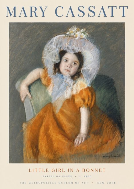 Mary Cassatt Little Girl in a Bonnet No4 - Poster