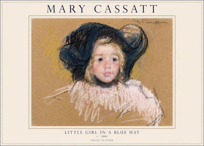 Mary Cassatt Little Girl in a Blue Hat No1 - Poster