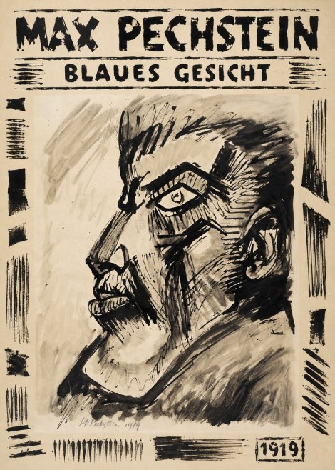 Max Pechstein Blaues Gesicht No6 - Poster