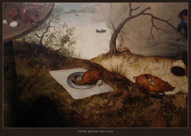 Pieter Bruegel The Pig Is Stabbed No5 - Poster