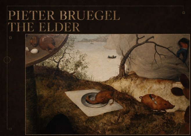 Pieter Bruegel The Pig Is Stabbed No6 - Poster