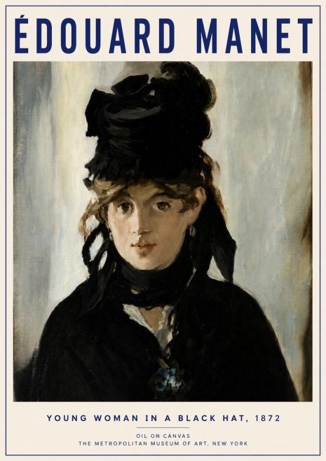 Édouard Manet Young Woman in a Black Hat, 1872 No3 - Poster