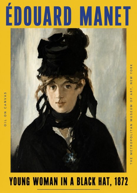 Édouard Manet Young Woman in a Black Hat, 1872 No4 - Poster