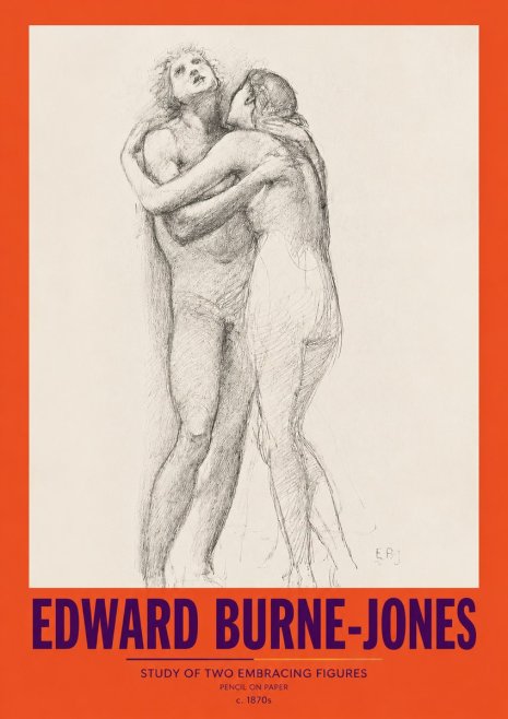 Edward Burne-Jones Study of Two Embracing Figures No2 - Poster