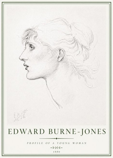 Edward Burne-Jones Profile of a Young Woman No4 - Poster