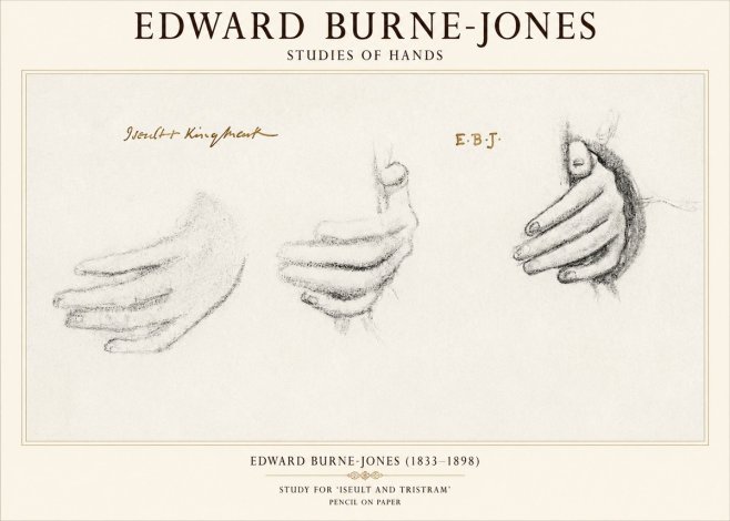 Edward Burne-Jones Study for 'Iseult and Tristram' No1 - Poster