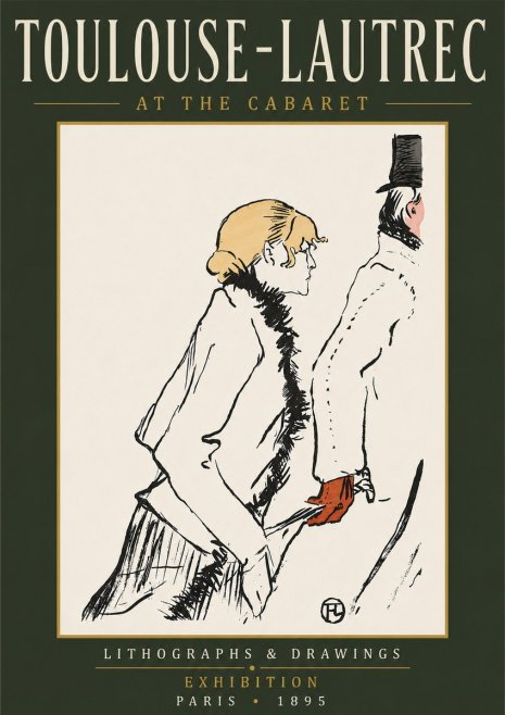 Toulouse-Lautrec At the Cabaret No6 - Poster