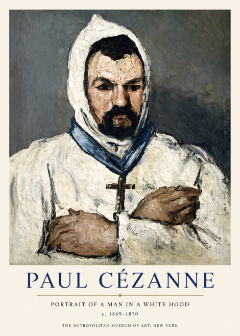 Paul Cézanne Portrait of a Man in a White Hood No3 - Poster