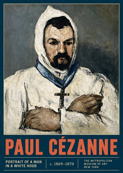 Paul Cézanne Portrait of a Man in a White Hood No4 - Poster