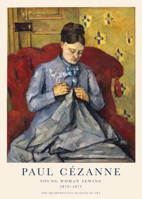 Paul Cézanne Young Woman Sewing No1 - Poster