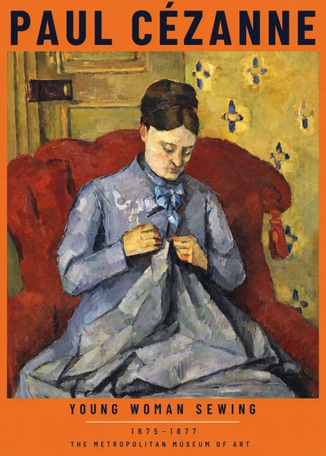 Paul Cézanne Young Woman Sewing No2 - Poster