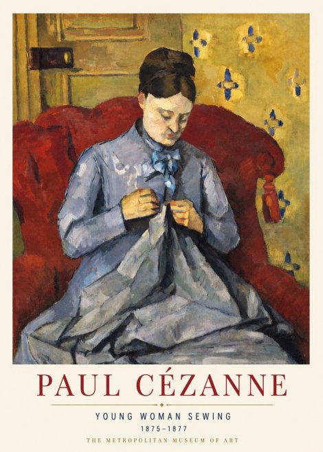Paul Cézanne Young Woman Sewing No4 - Poster
