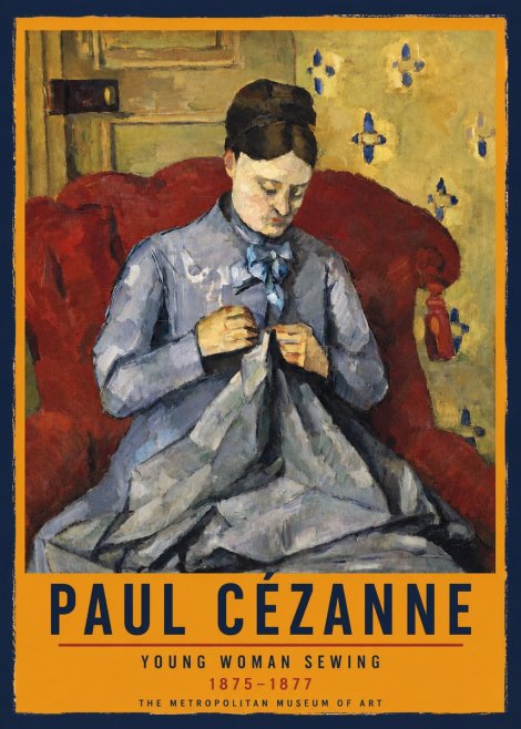 Paul Cézanne Young Woman Sewing No5 - Poster