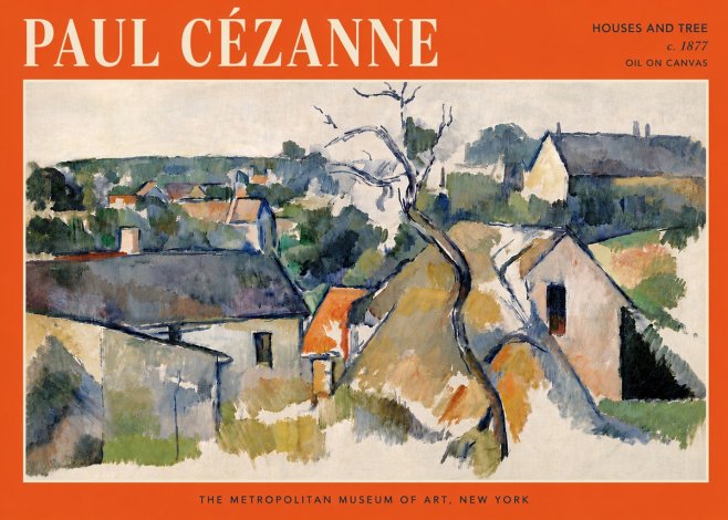 Paul Cézanne Houses and Tree No6 - Poster