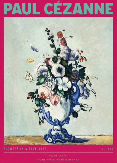 Paul Cézanne Flowers in a Blue Vase No2 - Poster