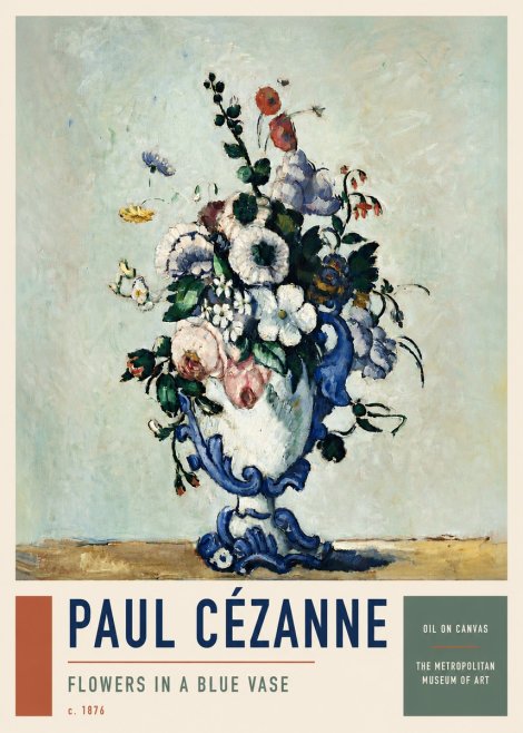 Paul Cézanne Flowers in a Blue Vase No5 - Poster