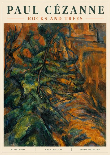 Paul Cézanne Rocks and Trees IV No4 - Poster