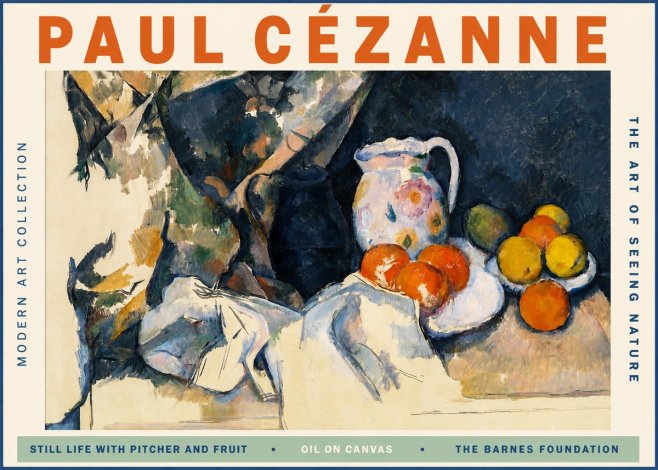 Paul Cézanne Still Life with Pitcher and Fruit No2 - Poster