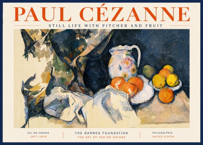 Paul Cézanne Still Life with Pitcher and Fruit No6 - Poster