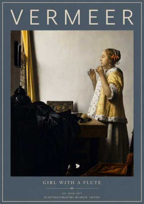 Vermeer Girl with a Flute No5 - Poster