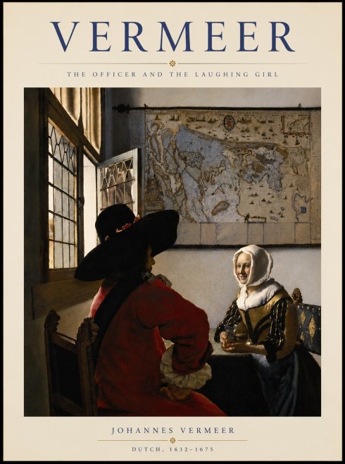 Vermeer The Officer and the Laughing Girl No5 - Poster